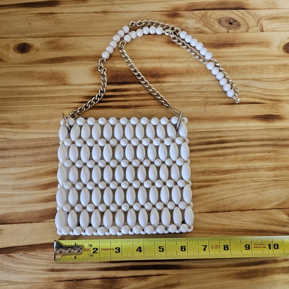 Vintage 1960's Lucite Plastic Beaded MCM Mod Minimalist Purse - Picture 1 of 5